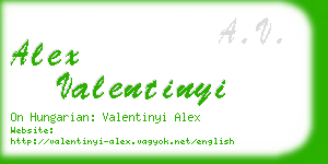 alex valentinyi business card